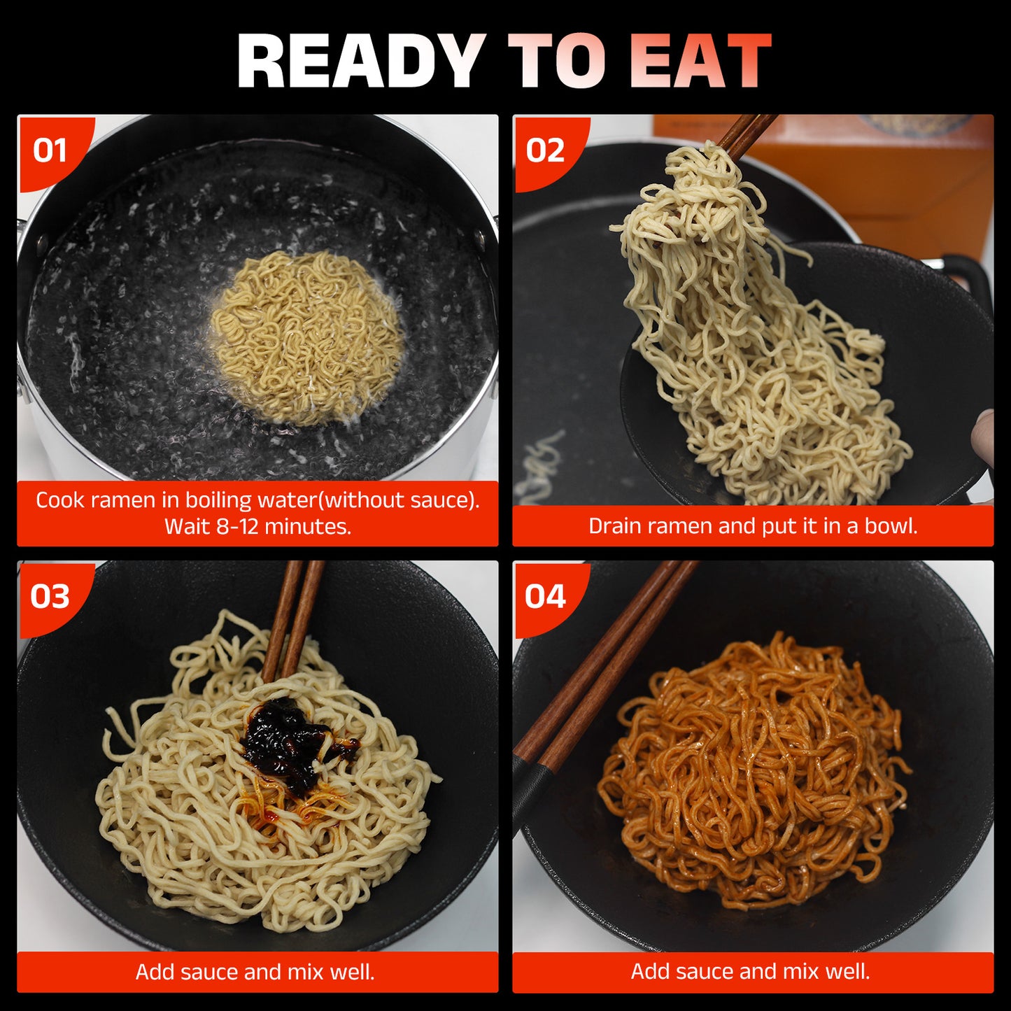 Healspot High Protein Spicy Buldak Noodles, Dry Tossed Ramen, 33g Plant-Based Protein, Low Fat, Low Carb, Non GMO, Keto Friendly & Plant Based (6 packs)