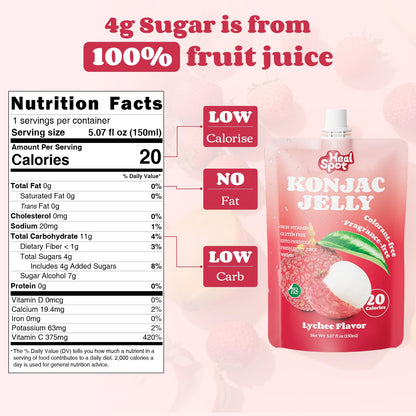 HealSpot Konjac Jelly, Infused with Collagen Drink, Lychee Flavor (10 Packs)