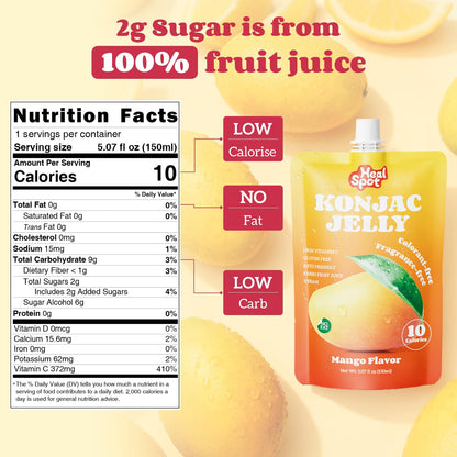 HealSpot Konjac Jelly, Infused with Collagen Drink, Mango Flavor (10 Packs)