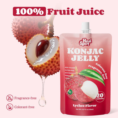 HealSpot Konjac Jelly, Infused with Collagen Drink, Lychee Flavor (10 Packs)
