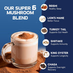 HealSpot Mushroom Cocoa Sleep Drink – Reishi, Melatonin & L-Theanine, Caffeine-Free Hot Cocoa with Adaptogens, Dairy-Free & No Added Sugar