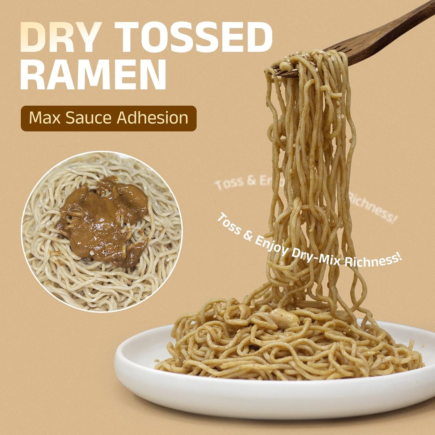 HealSpot High Protein Instant Ramen, 6 Packs of Sesame Sauce Flavor