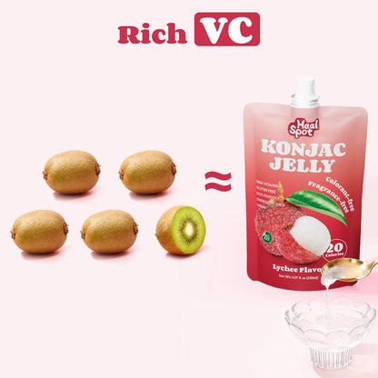 HealSpot Konjac Jelly, Infused with Collagen Drink, Lychee Flavor (10 Packs)
