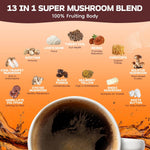 HealSpot Mushroom Coffee with 13 Functional Mushrooms, MCT Oil & B Vitamins – Arabica Instant Coffee, Low Caffeine, Keto Friendly