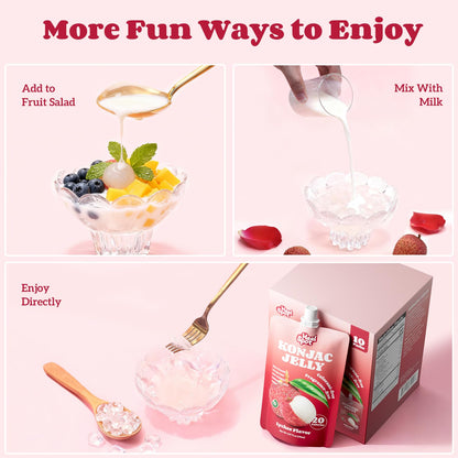 HealSpot Konjac Jelly, Infused with Collagen Drink, Lychee Flavor (10 Packs)