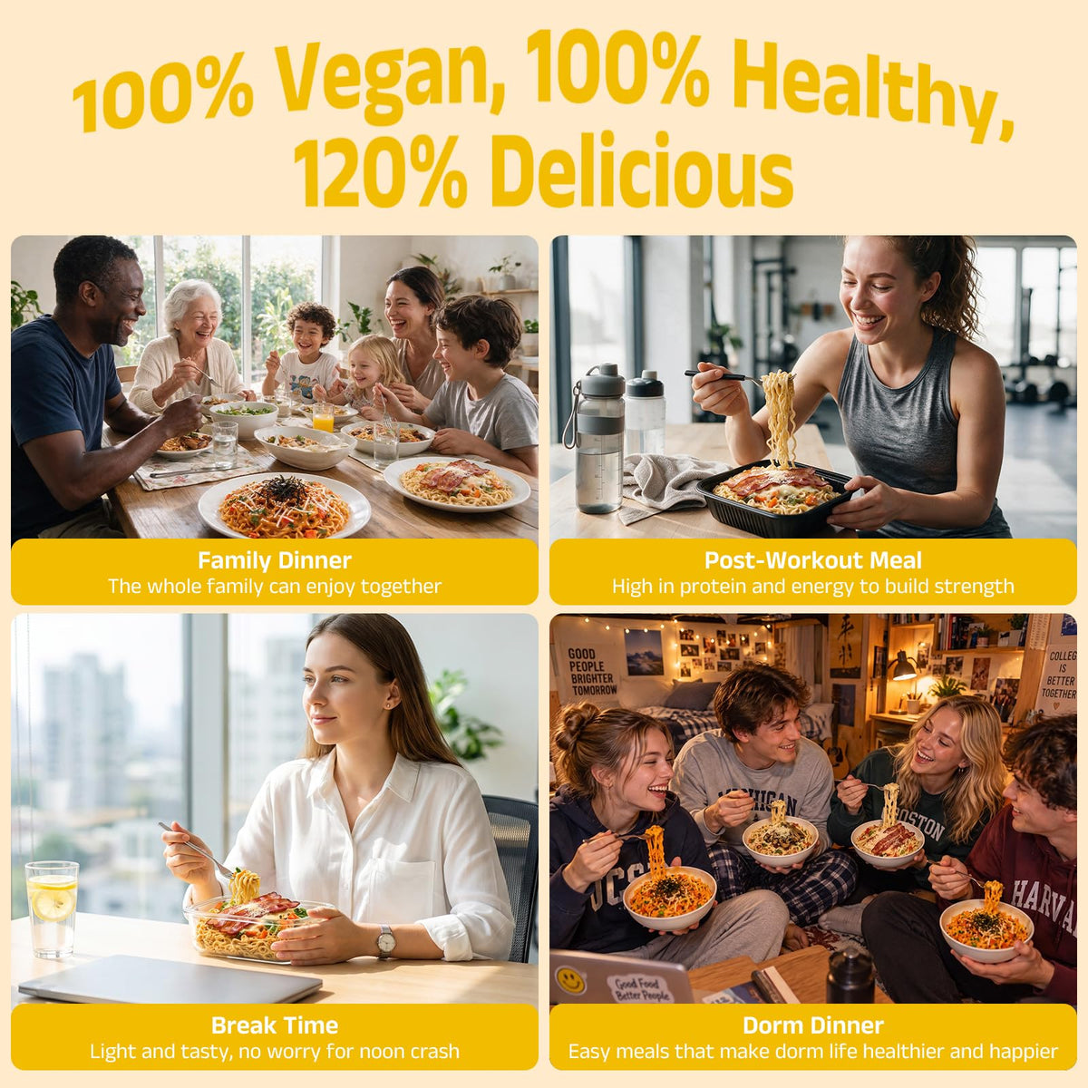 HealSpot High Protein Creamy Ramen | Smoky Bacon | 34g Plant-Based Protein, 4.5g Fat, Vegan Instant Noodles - Photo 7