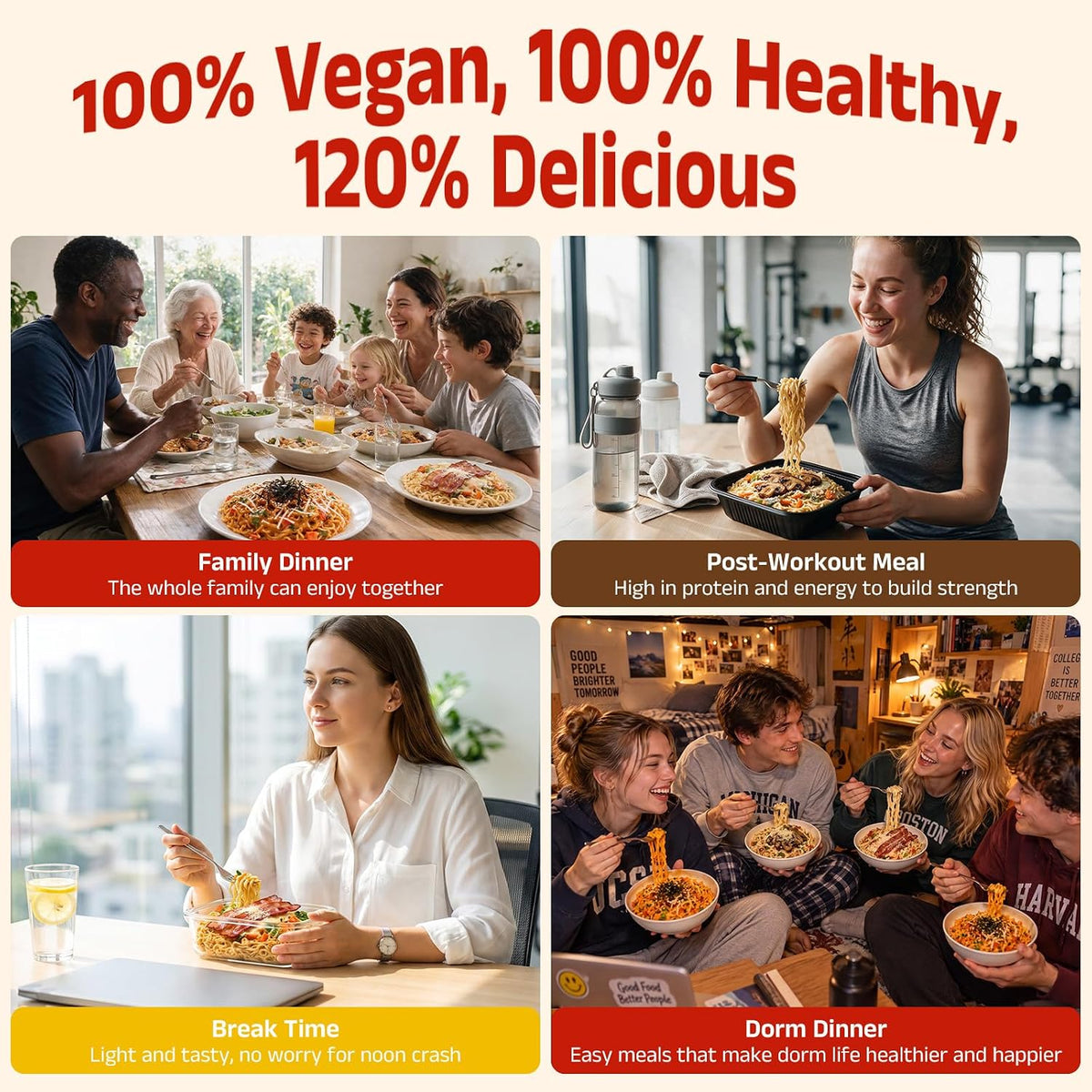 HealSpot High Protein Creamy Ramen | Cheese Variety Pack, 3 Flavors | 34g Plant-Based Protein, 4.5g Fat, Vegan Instant Noodles - Photo 7