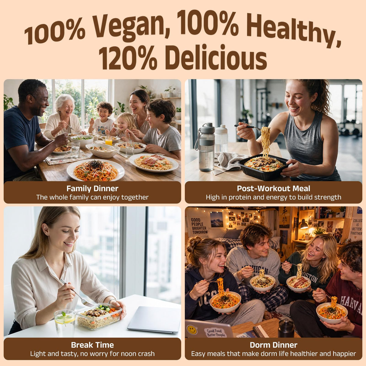 HealSpot High Protein Creamy Ramen | Garlic Mushroom | 34g Plant-Based Protein, 4.5g Fat, Vegan Instant Noodles - Photo 7