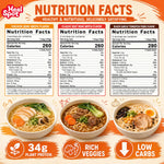HealSpot High Protein Instant Ramen | 3-Flavor Soup Variety Pack | 34-35g Plant Protein, 9g Veggies, Keto Friendly - Photo 3
