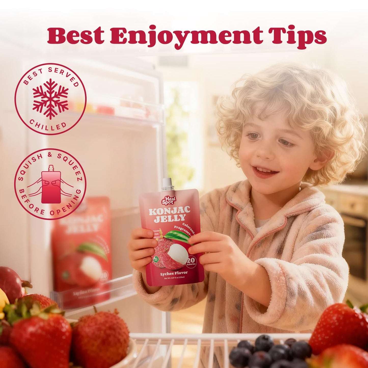 HealSpot Konjac Jelly, Infused with Collagen Drink, Lychee Flavor (10 Packs)