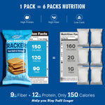 HealSpot High Fiber Protein Crackers | 12g Plant Protein + 9g Fiber Crunchy Low Carb Snacks | Vegan Keto-Friendly Crackers Variety Pack (12 Bags)