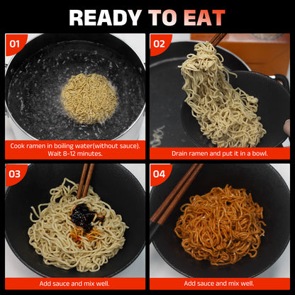 Healspot High Protein Spicy Buldak Noodles, Dry Tossed Ramen, 33g Plant-Based Protein, Low Fat, Low Carb, Non GMO, Keto Friendly & Plant Based (6 packs)