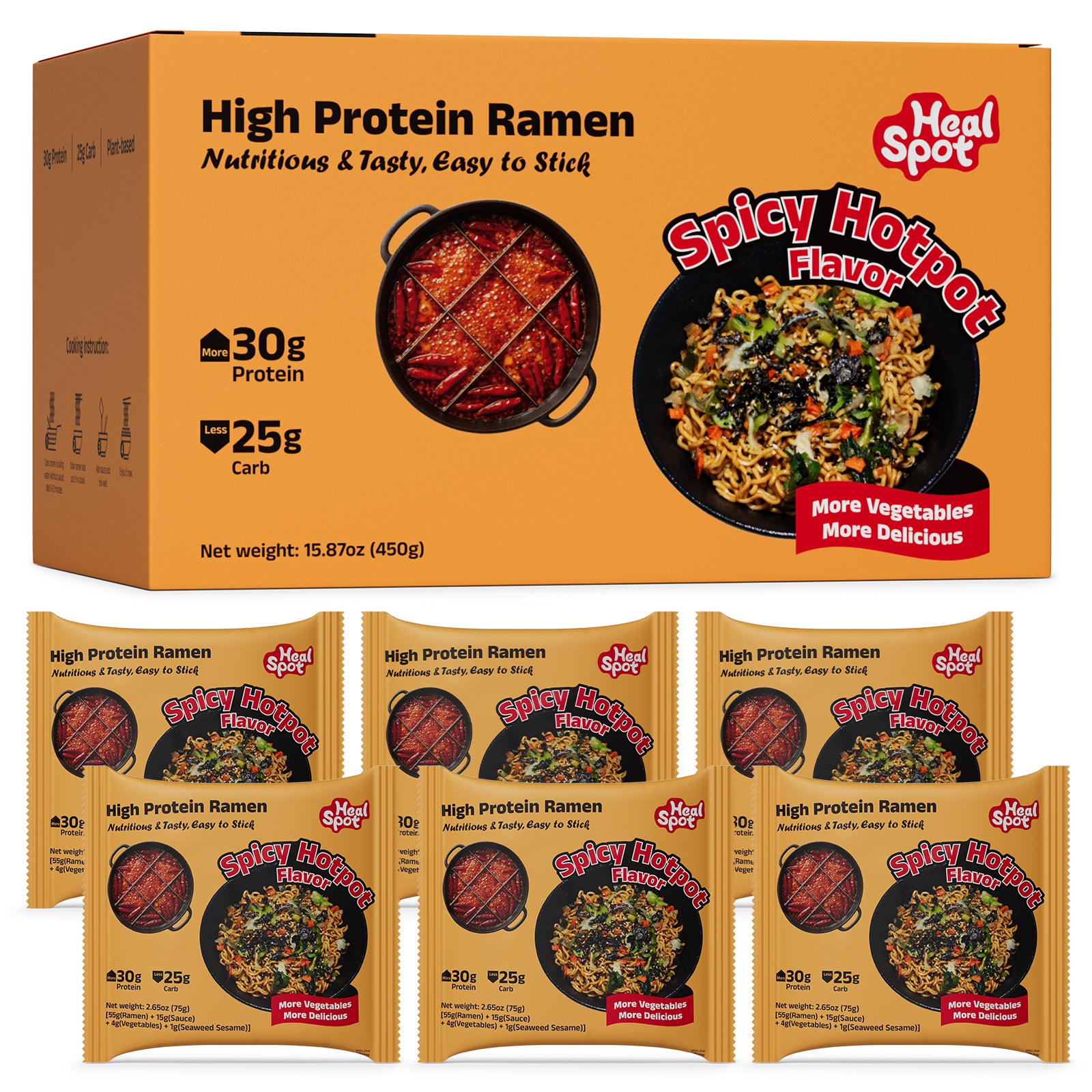 High Protein Instant Ramen, Hot Pot Flavor