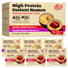 High Protein Instant Ramen 6 Pack Non Fried Ramen Broth(Smoky-Beef/Classic-Pork)