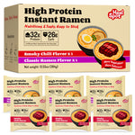 HealSpot Smoky Beef & Classic Pork Ramen 6 Pack | 32g Plant-Based Protein Instant Noodles | Non-Fried